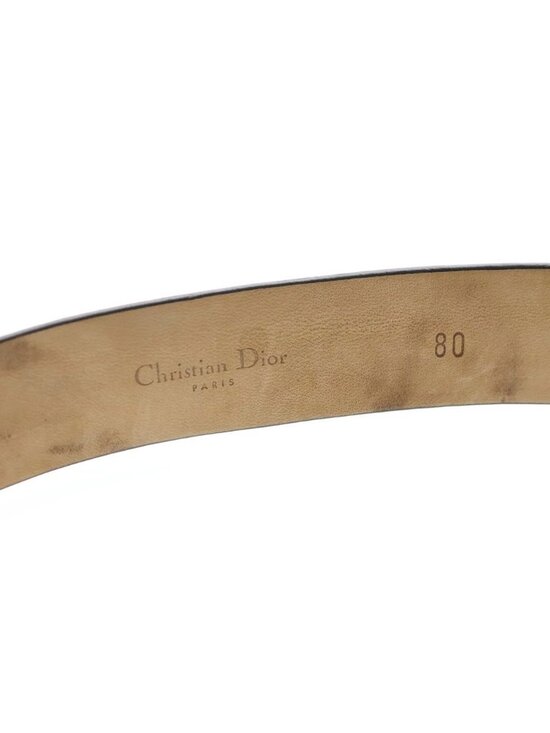 Dior Log Leather Belt Black Silver main image 5